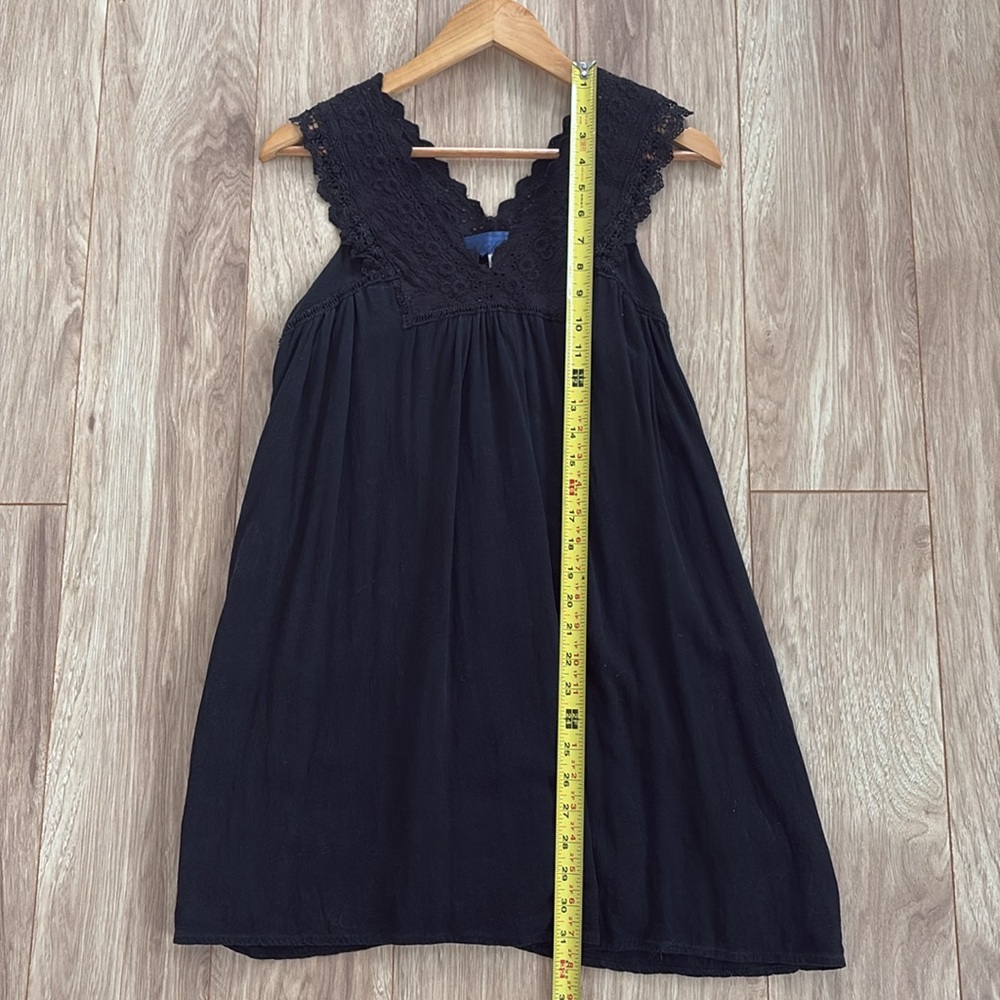 Mini Short A Line Summer Dress, Black, Small - Picture 7 of 9